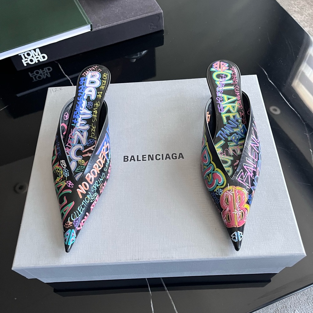 Balenciaga Women's Multicolor Graffiti Pumps